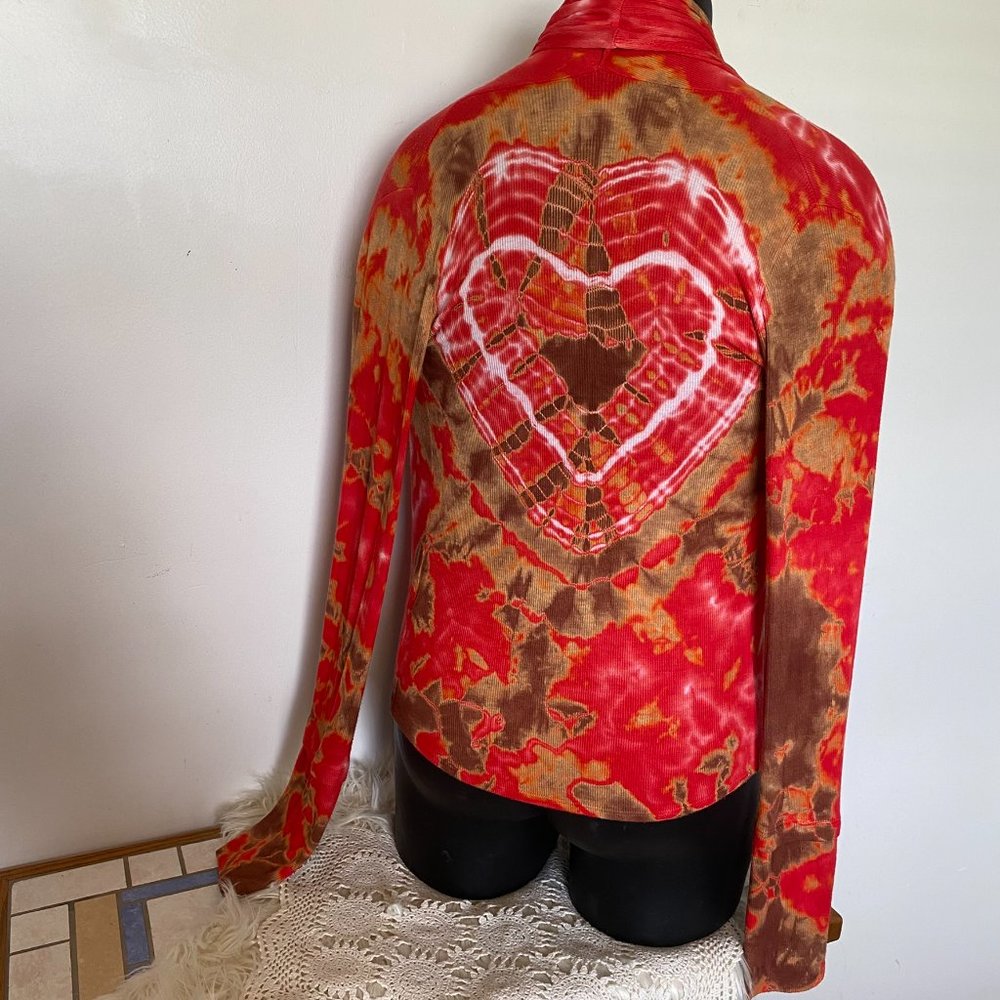 S-Twelve Tie Dye Heart Cardigan